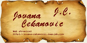 Jovana Čekanović vizit kartica